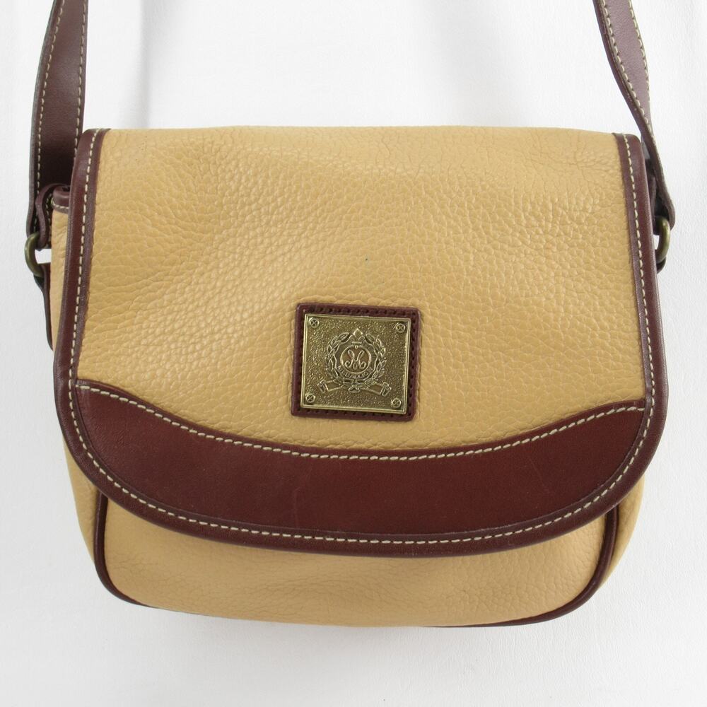 Medallion Crossbody Handbag Women S Mustard Brown Faux Pebble Leather Saddle Bag